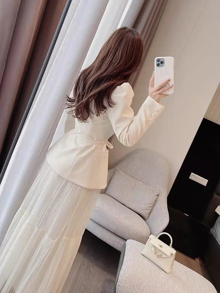 UNXX 2025 High-end Custom Floral Suits Women Spring and Autumn Matching Set Elegant Blazer Pencil Skirt 2 Pieces Office Lady