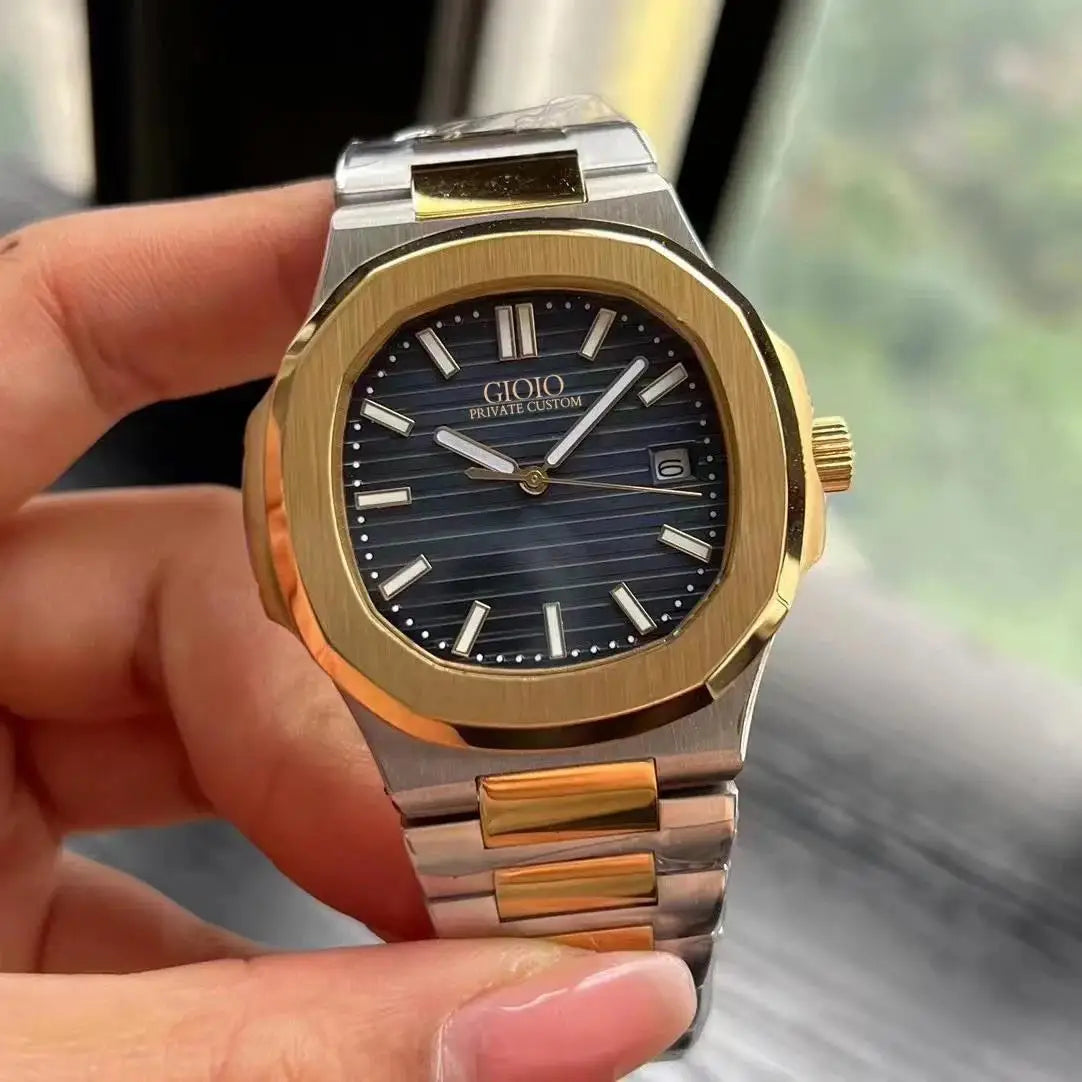 Luxury New Elegant Mens Automatic Mechanical Watch 5711 Simple 904L Stainless Steel Calendar Silver Yellow Gold Blue Green