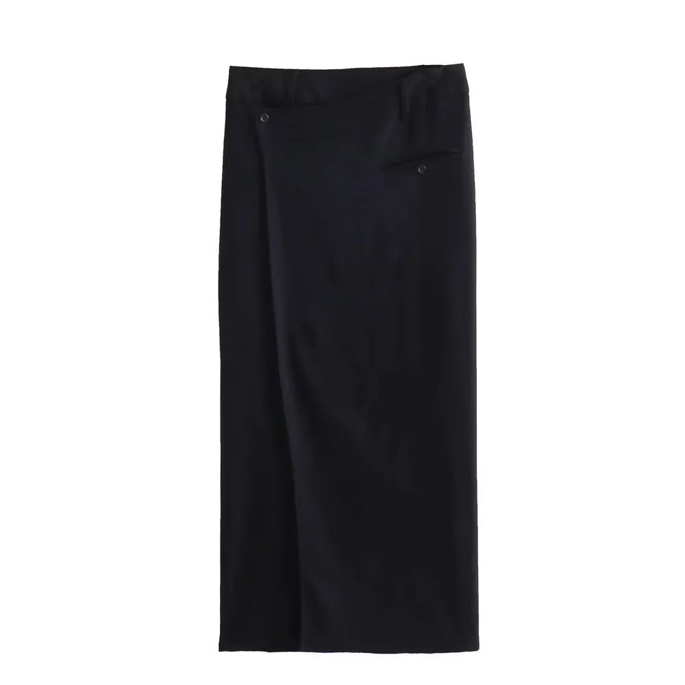 UNIZERA 2023 Autumn/Winter New Product Women's New Fashion Style Asymmetric Tank Top Slim Fit Wrap Hip Half Skirt Set