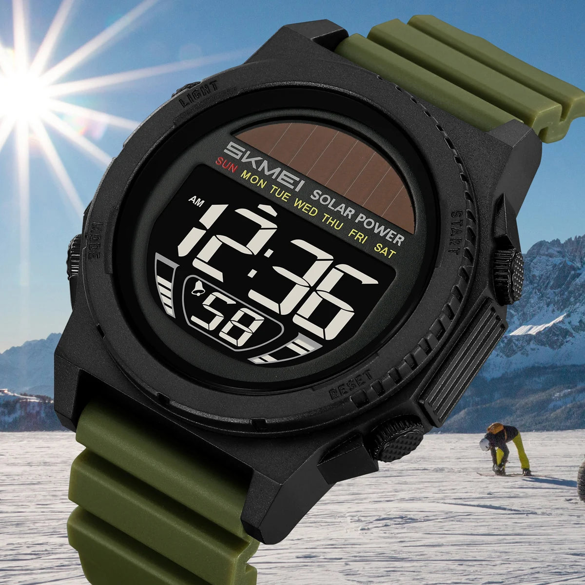 SKMEI Multifunctional Digital Watch Solar Energy Sports Electronics Watches For Men Fashion 5Bar Waterproof Chrono Wristwatches