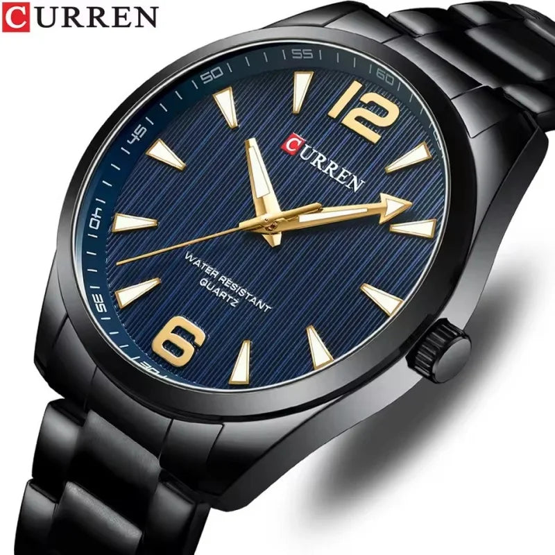 CURREN 8434 Men's Luxury Watch - Luminous Hands Stainless Steel Business