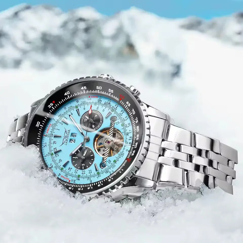 Jaragar Titan 034 - Big Dial Tourbillon Military Pilot Multifunction Watch