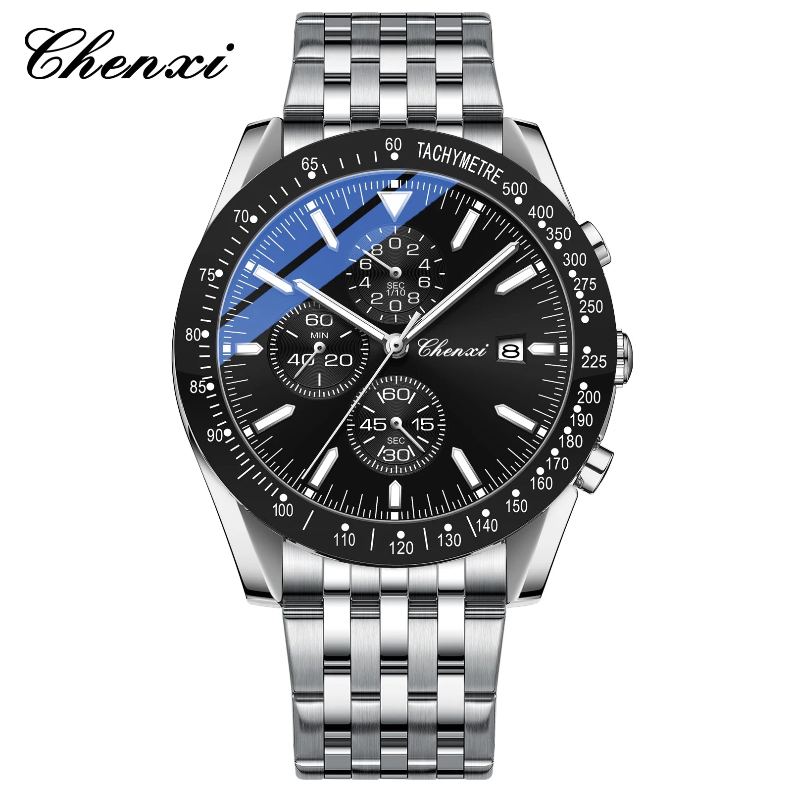 Luxury Sport Chronograph Watch - Waterproof Quartz Timepiece with Multi-Function Display