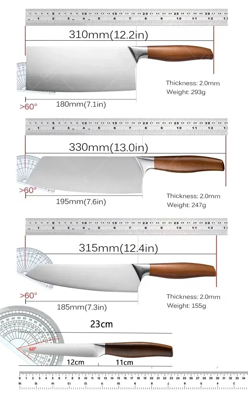 WXCOO Professional Japanese Chef's Knife Hand Forged Kitchen Knife Set Cooking Sashimi Knives Fruit Peeling & Slicing Knife