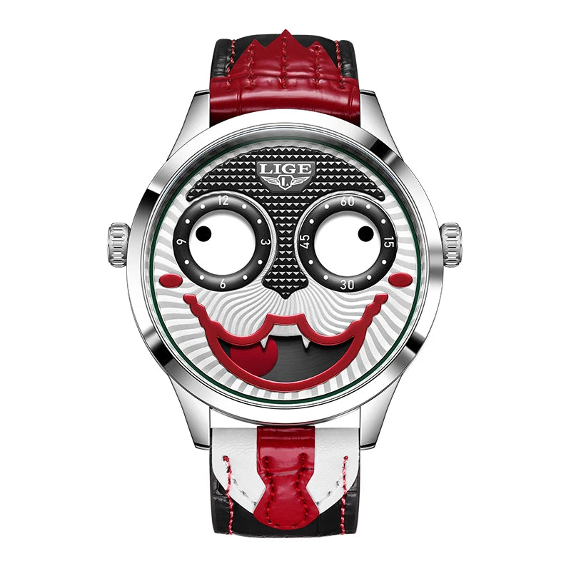 LIGE Joker's Edge - Unique Clown Dial Fashion Statement Watch