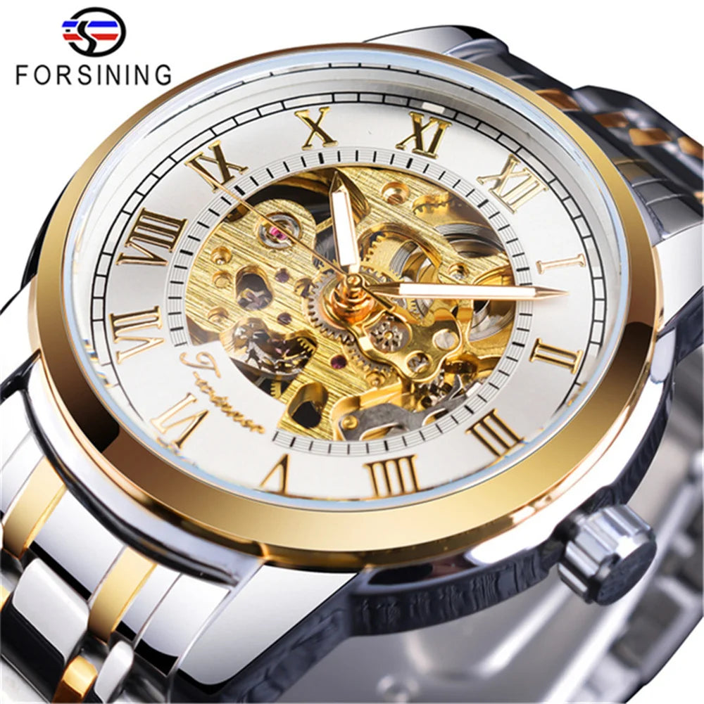 FORSINING 349 Premium Manual Mechanical Watch - Luxury Hollow Skeleton Business Timepiece