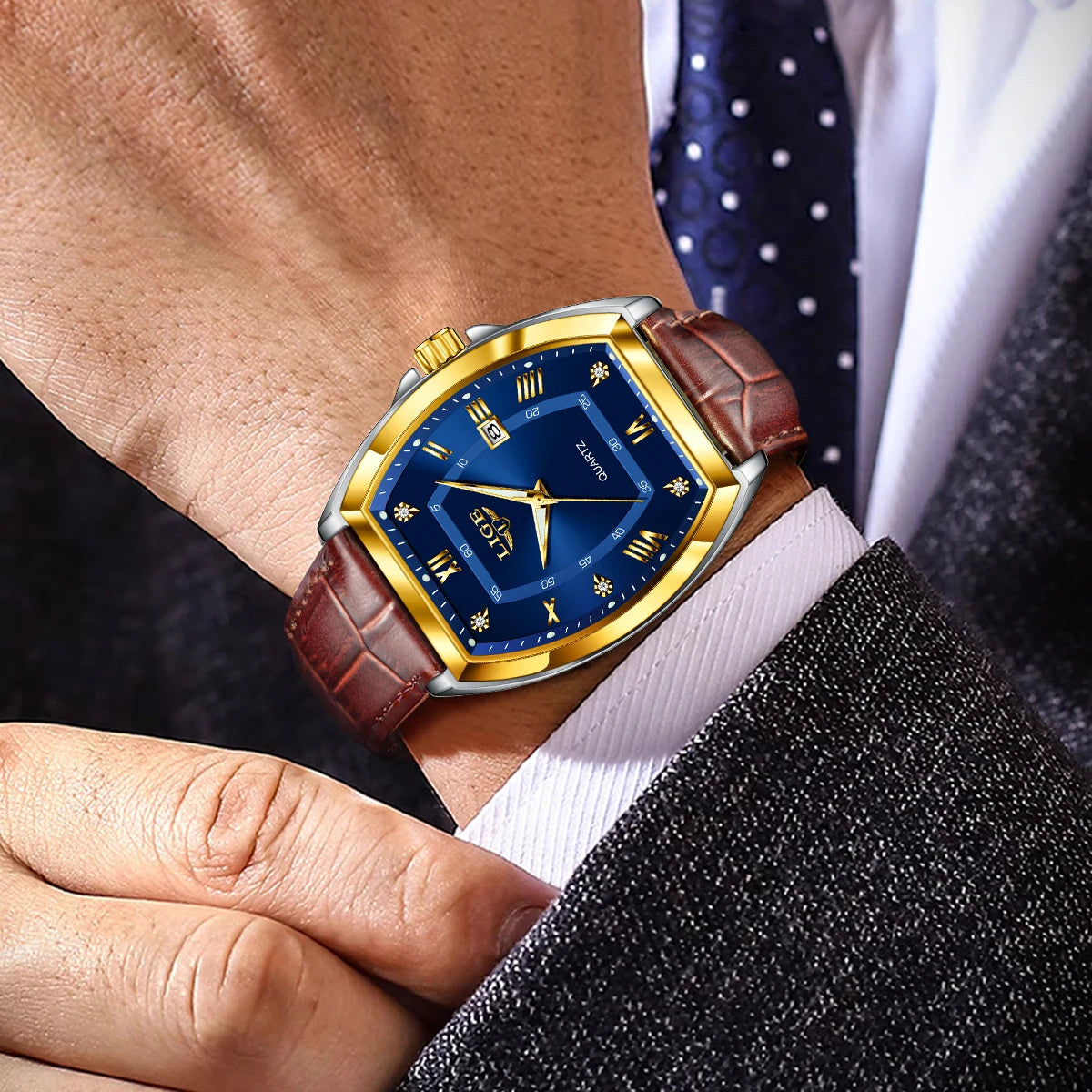 The Diamond Prestige - Luxury Leather Watch