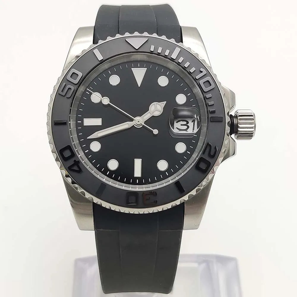 40MM Fashion Watch NH35 Movement Perpetual Calendar Waterproof Luminous Automatic Mechanical Watch Sapphire Glass Rubber Strap