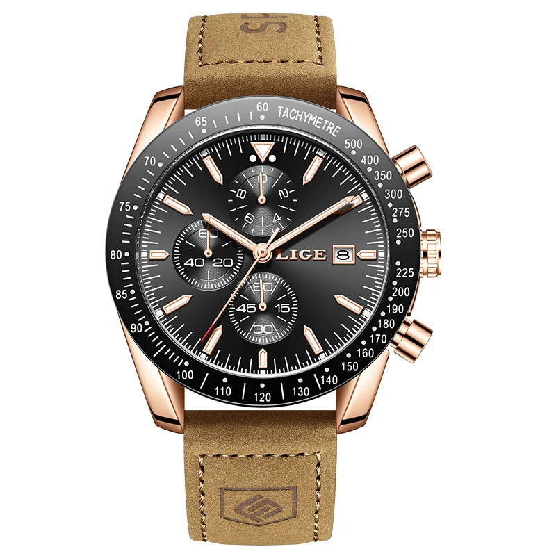 LIGE Sovereign 2025 - Elite Business Steel Quartz Timepiece