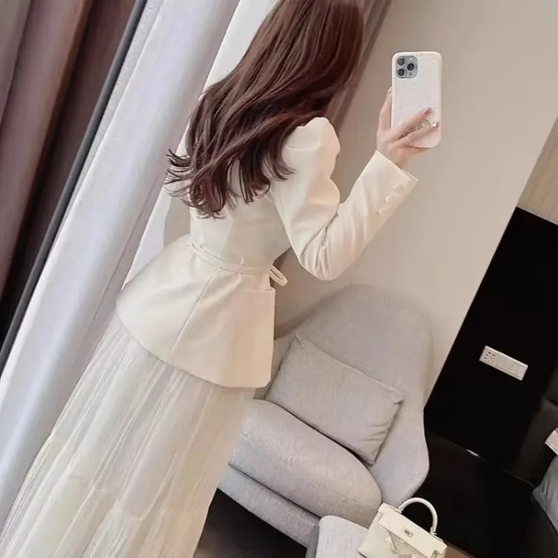 UNXX 2025 High-end Custom Floral Suits Women Spring and Autumn Matching Set Elegant Blazer Pencil Skirt 2 Pieces Office Lady