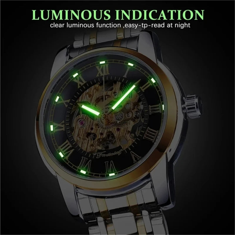 Forsining 349 Skeleton Hollow Mechanical Watch