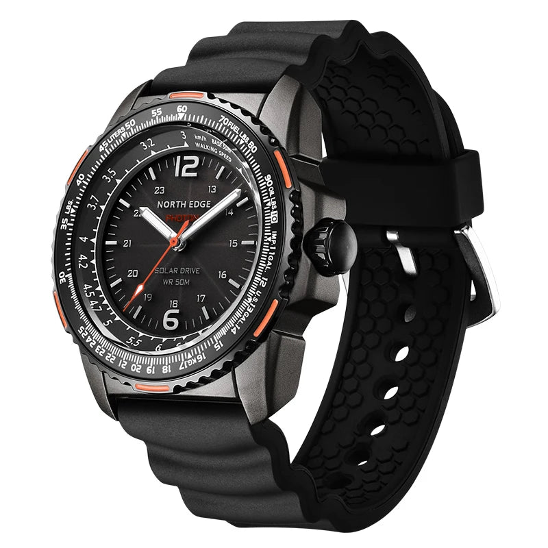 Outdoor Men's Solar Watch Luminous Rotating Bezel Full Metal Dial Business Fashion Outdoor Extra Long Standby Gift