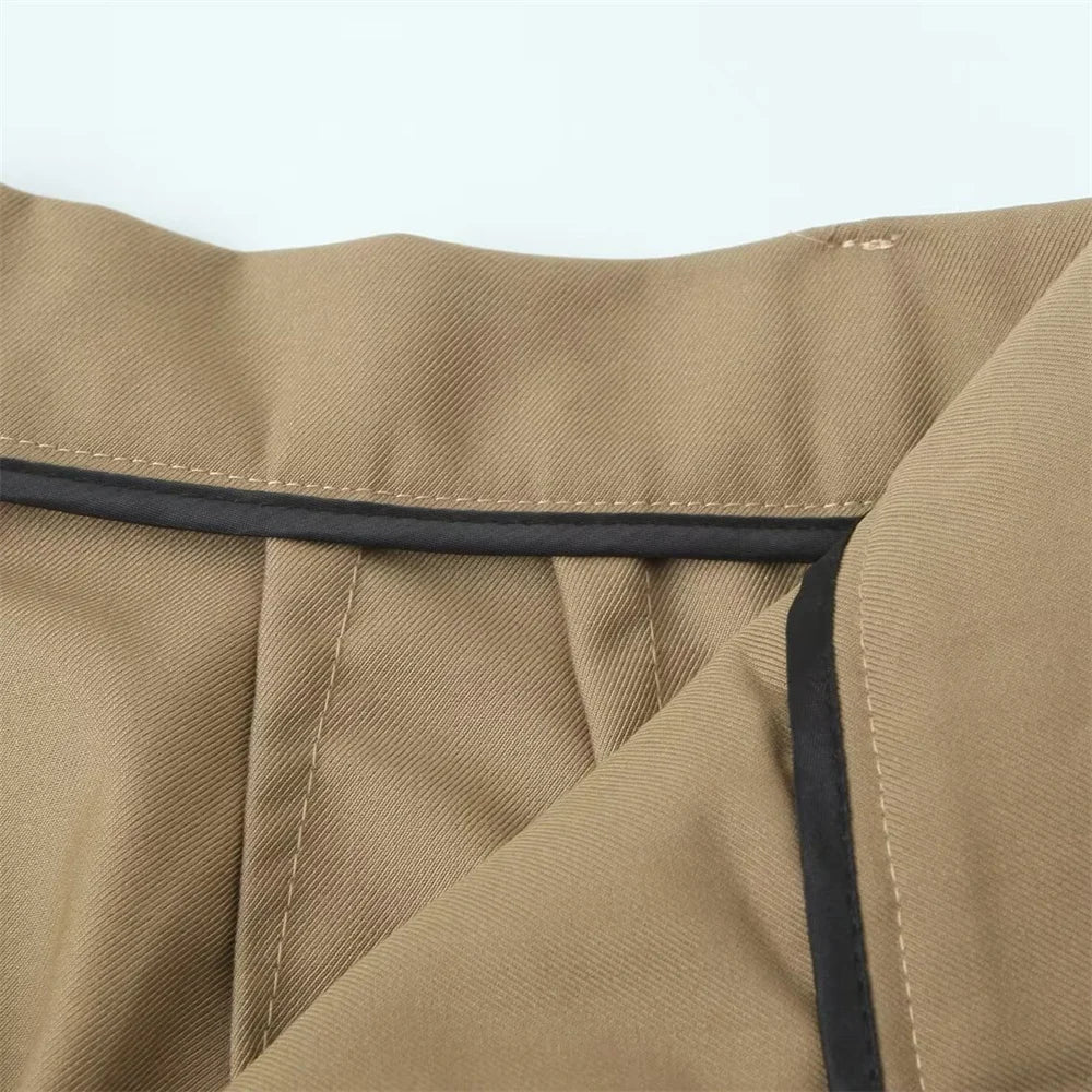 Zach Ailsa Spring New Product Women's Fashion Casual Loose V-neck Tank Top Coat Wide Foot Pants Set