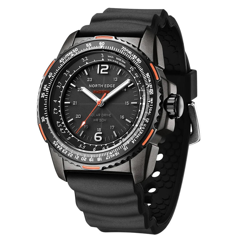 Outdoor Men's Solar Watch Luminous Rotating Bezel Full Metal Dial Business Fashion Outdoor Extra Long Standby Gift