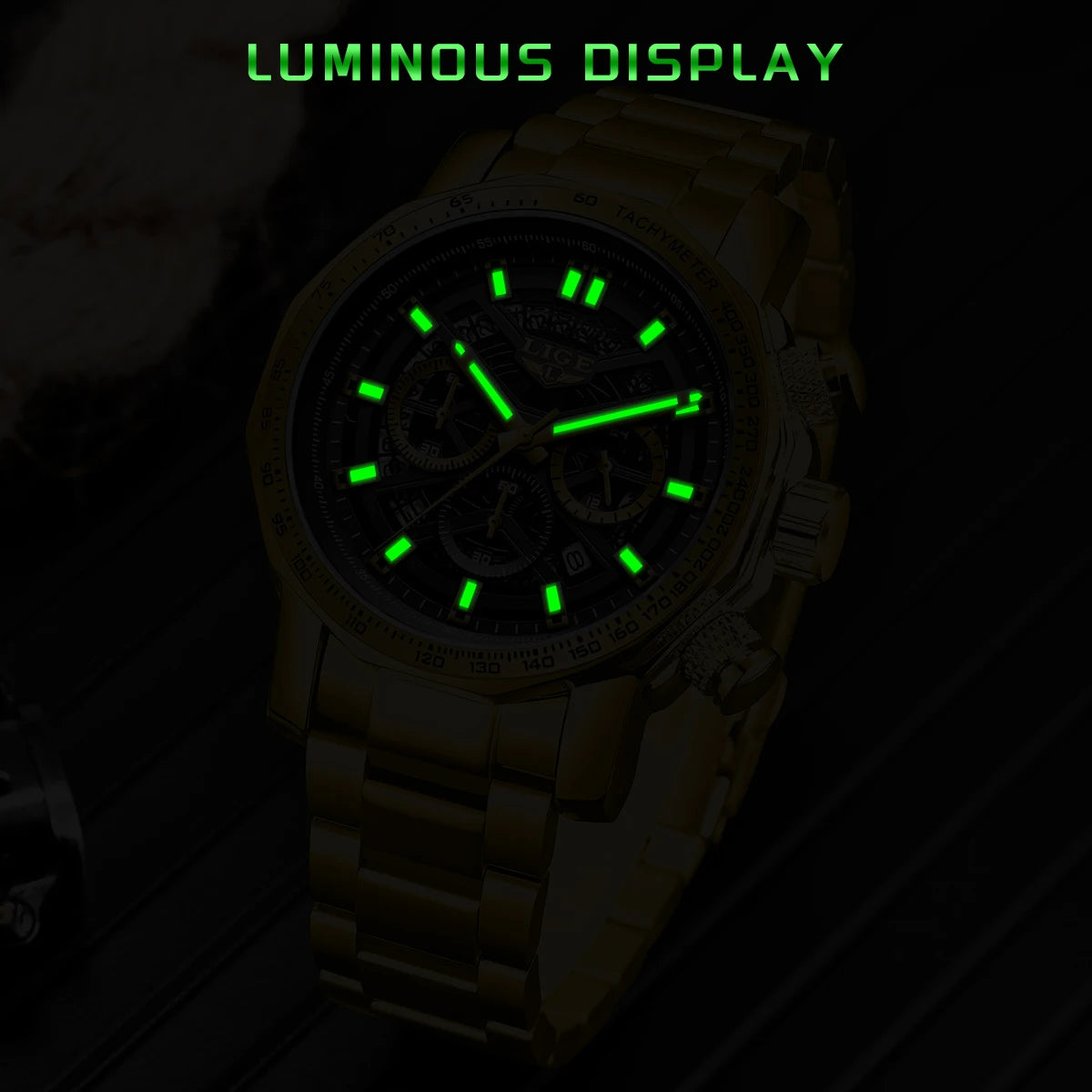 LIGE New Sport Chronograph Mens Watches Top Brand Luxury Full Steel Quartz Clock Waterproof Big Dial Watch Men Relogio Masculino