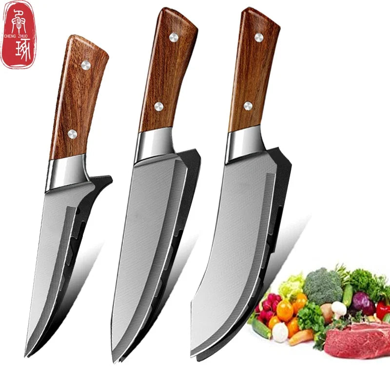 Stainless Steel Kitchen Knife Set Meat Cutting Knife Butcher's Pig Killing Knife Professional Boning Knife Kitchen Accessories