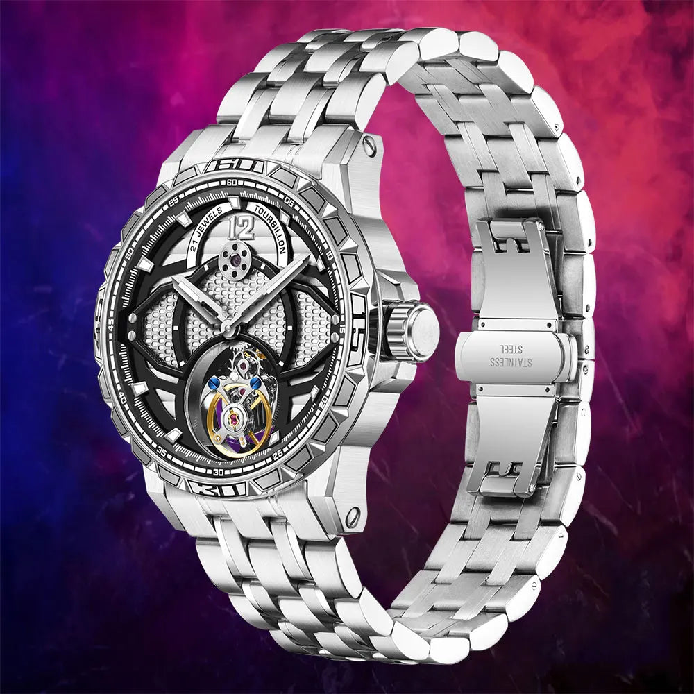 42mm watch New Design Automatic Watch Men's Manual tourbillon Mechanical Watch Luxury Clock Waterproof men's watch
