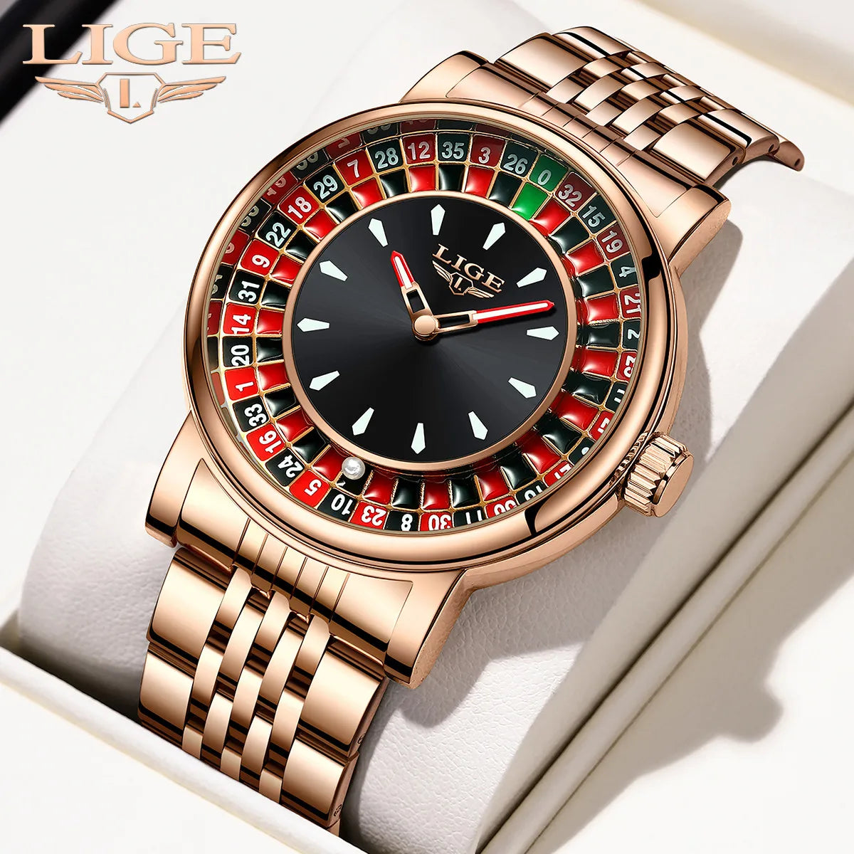 LIGE Turntable Vision - 3D Rotating Dial Business Sport Watch