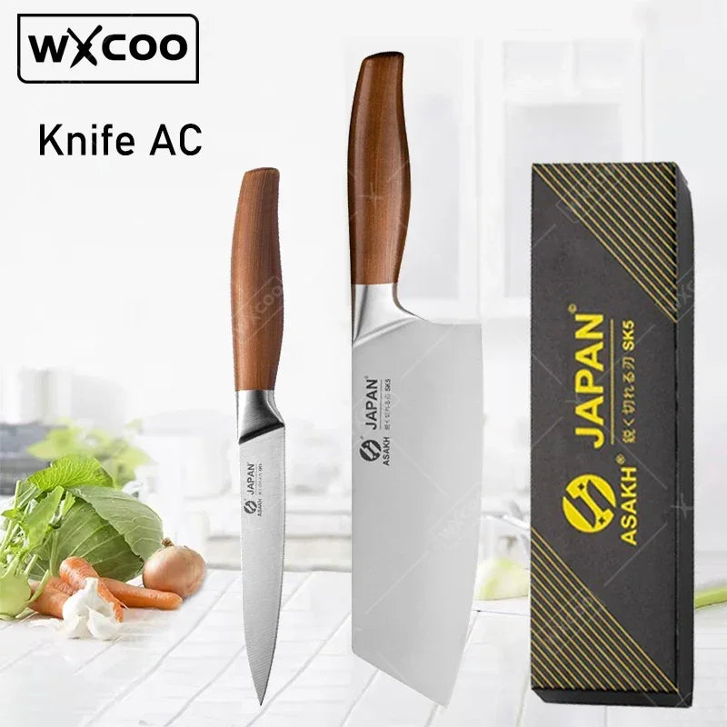 WXCOO Professional Japanese Chef's Knife Hand Forged Kitchen Knife Set Cooking Sashimi Knives Fruit Peeling & Slicing Knife