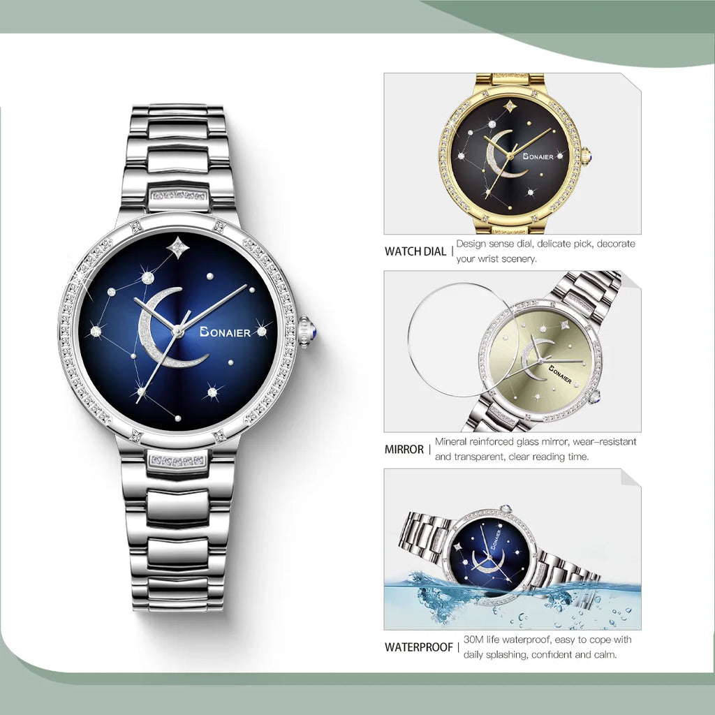 2025 Women's Wristwatch Luxury Brand Watch for Women Elegant Bracelet Waterproof Fashion Quartz Ladies Watches Reloj Para Mujer