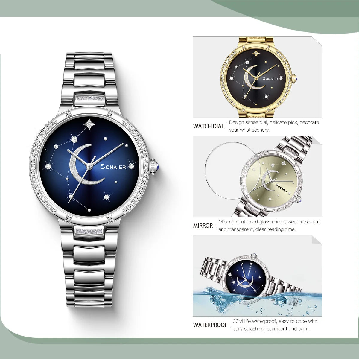 2025 Women's Wristwatch Luxury Brand Watch for Women Elegant Bracelet Waterproof Fashion Quartz Ladies Watches Reloj Para Mujer