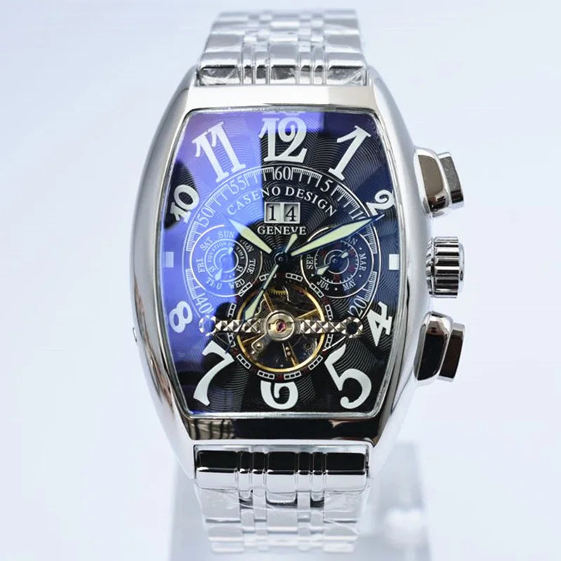 Tourbillon Skeleton Automatic Mechanical Watches for Men Top Brand Luxury Military Sport WristWatch Stainless Steel Male Clocks