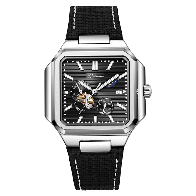 Fashion Men's Moon Phase Sport  Watch Automatic Mechanical Waterproof Luminous Wrist Watches Men Clock Horloges Mannen