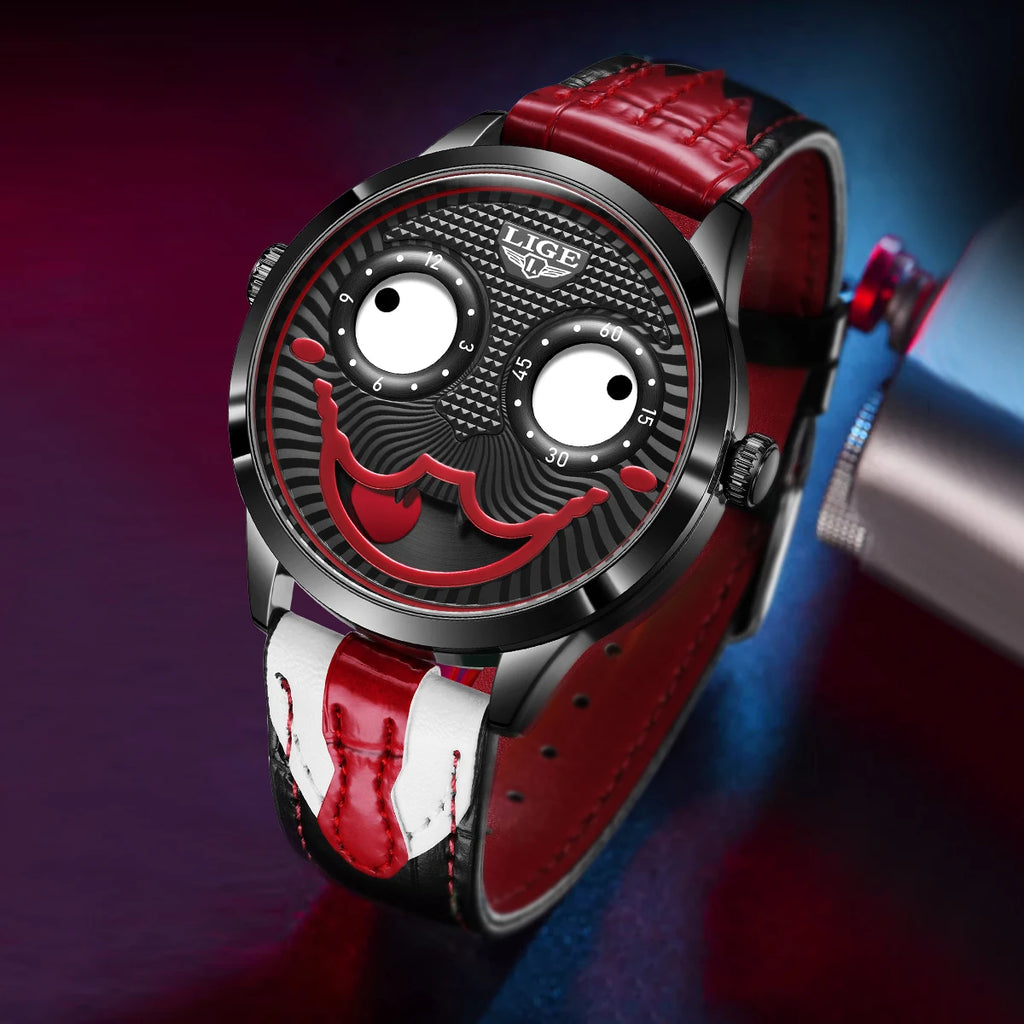 LIGE Joker's Edge - Unique Clown Dial Fashion Statement Watch