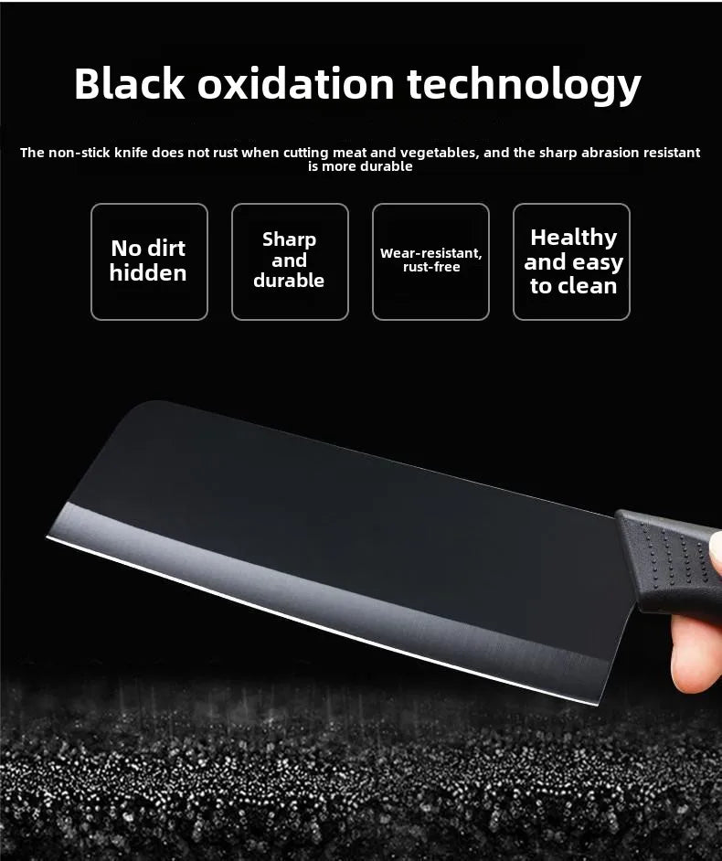 Kitchen Knife Set Chef Knife Black Steel Vegetable Knife Black Fruit Knife Household Kitchen Knife Black Blade