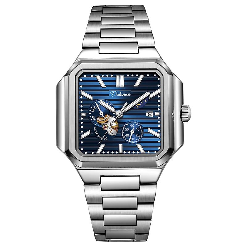 Fashion Men's Moon Phase Sport  Watch Automatic Mechanical Waterproof Luminous Wrist Watches Men Clock Horloges Mannen