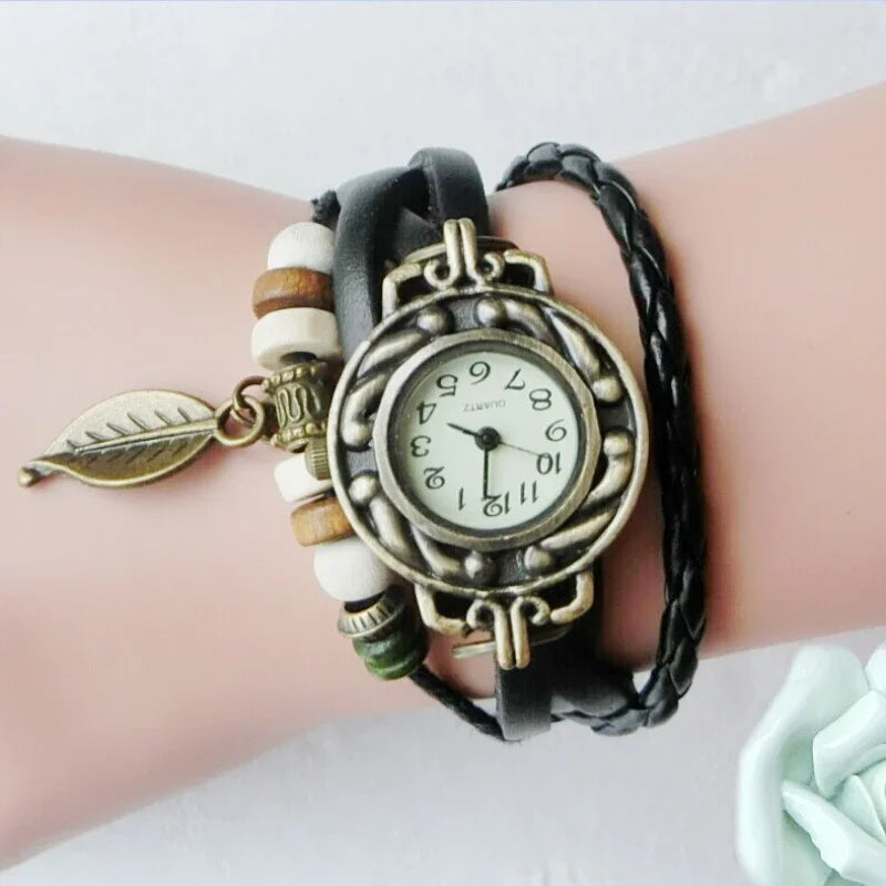 Elegant Fashion Ladies Dress Watches Vintage Wristwatches for Women Leatcher Band Small Dial Female Quartz Watch Montre Femme