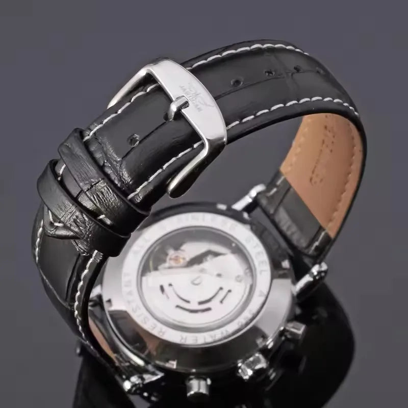 Jaragar Gentleman 348 - Elegant Leather Strap Automatic Business Watch