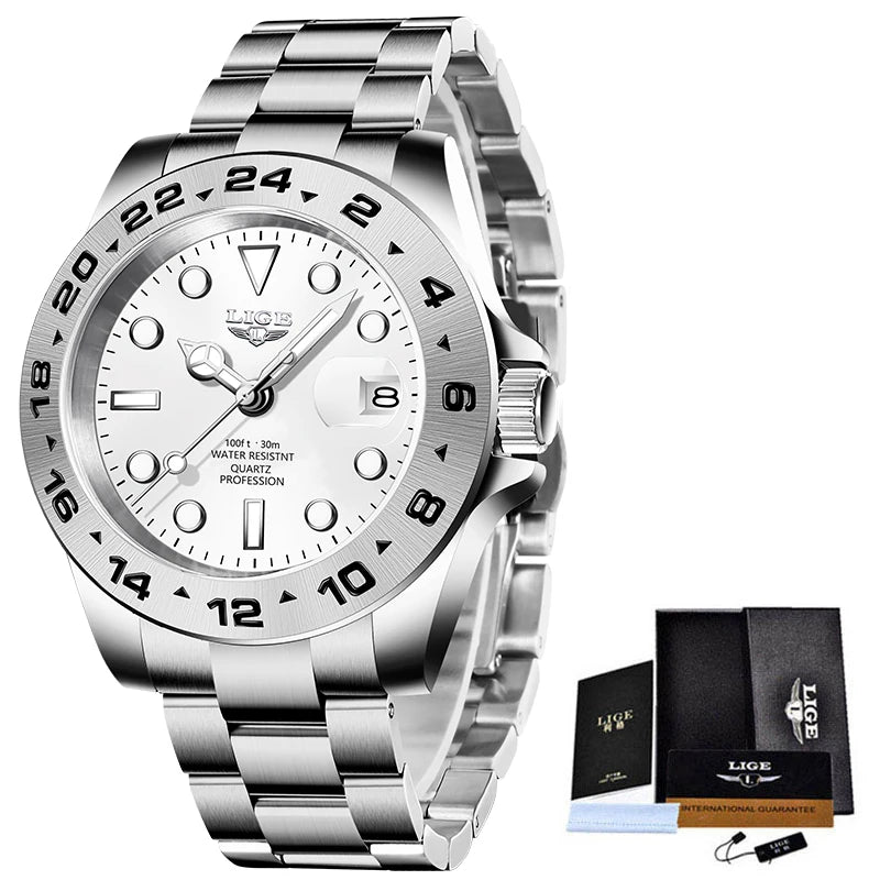 LIGE Steel Authority - Premium Business Waterproof Date Watch
