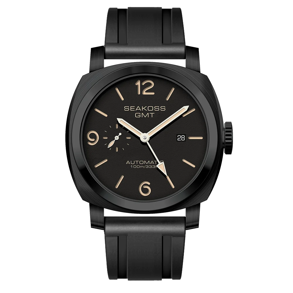 SEAKOSS GMT Super Luminous Diving Automatic Mechanical Watch Men 10ATM 1963 Original 2557 Movement Calendar Sapphire Wristwatch