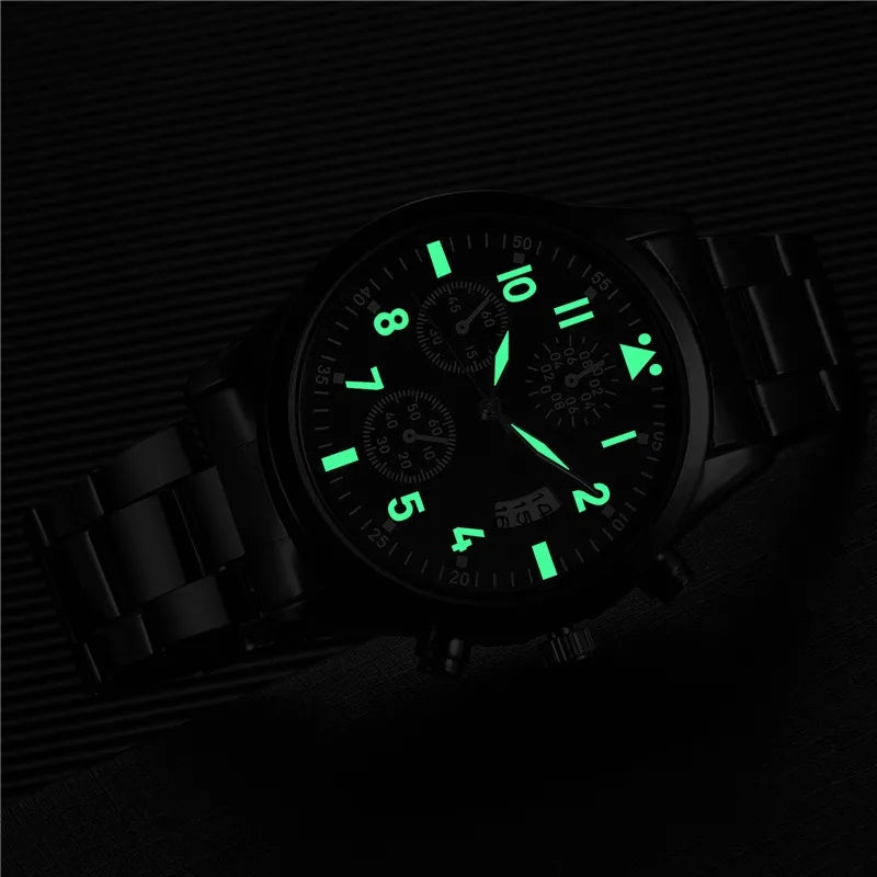 Quartz Watches for Man Luminous Men Wristwatch Classic Calendar Male Business Steel Clock Relogio Masculino Popular Saati Hot