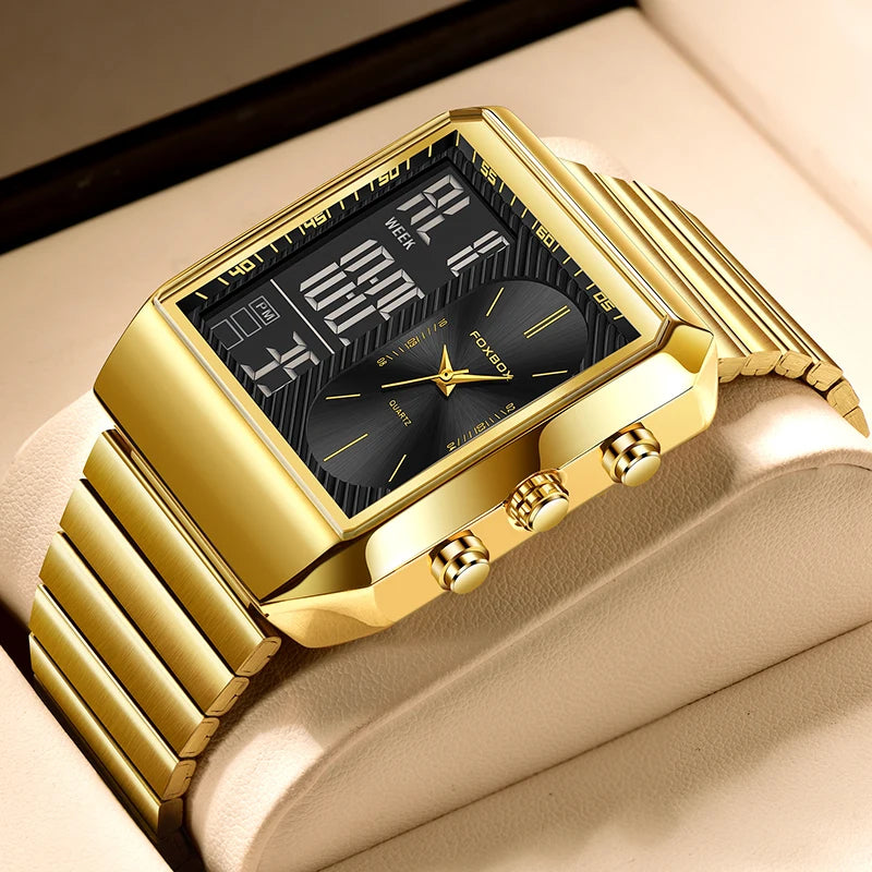 LIGE DualTech Pro - Luxury Dual Display Analog-Digital Watch