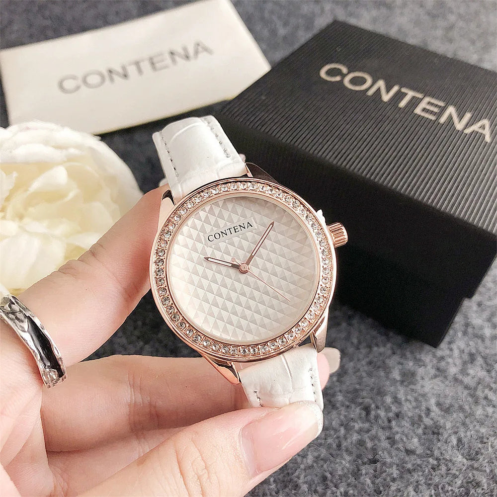 New Women Watches Top Brand Luxury Rhinestone Wrist Watch Clock for Women Casual Leather Quartz Ladies Watch relogio feminino