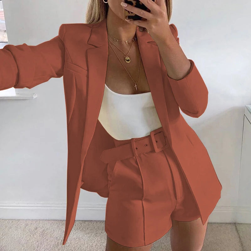Suit Coat Women's Spring 2023 Women's Fashion Set Cross border Small Suit Belt in Europe and America