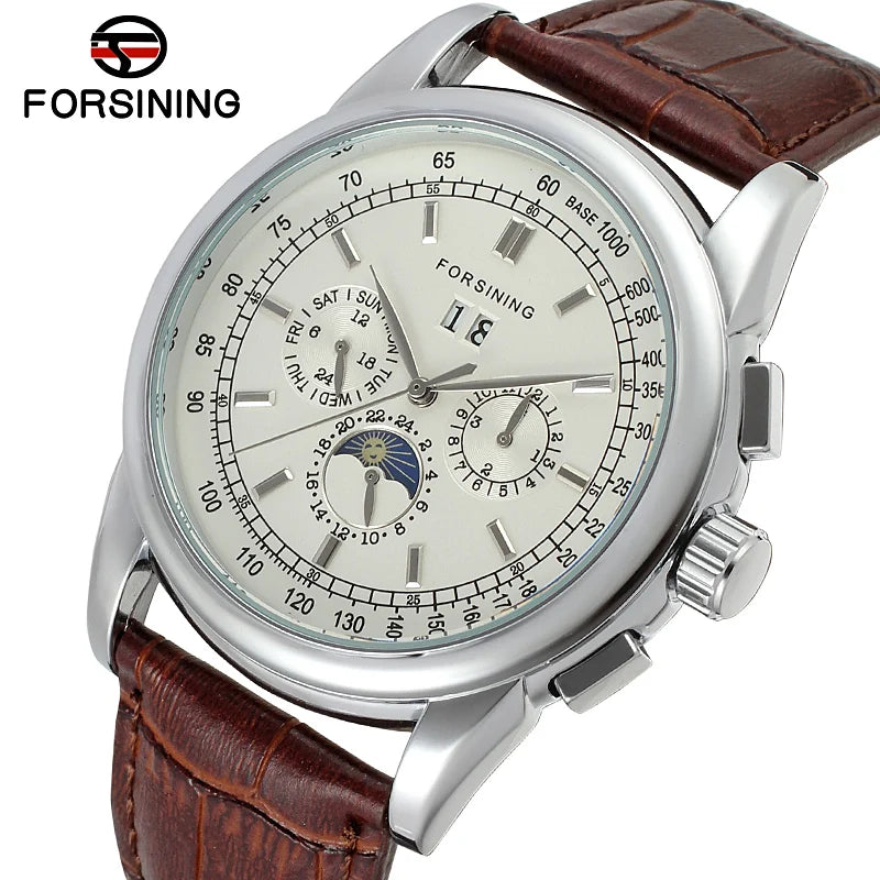 2024New Replica Moon Phase Multifunctional Automatic Man Watch Mechanical Waterproof Leather High-End Luxury Elegant Wrist Clock