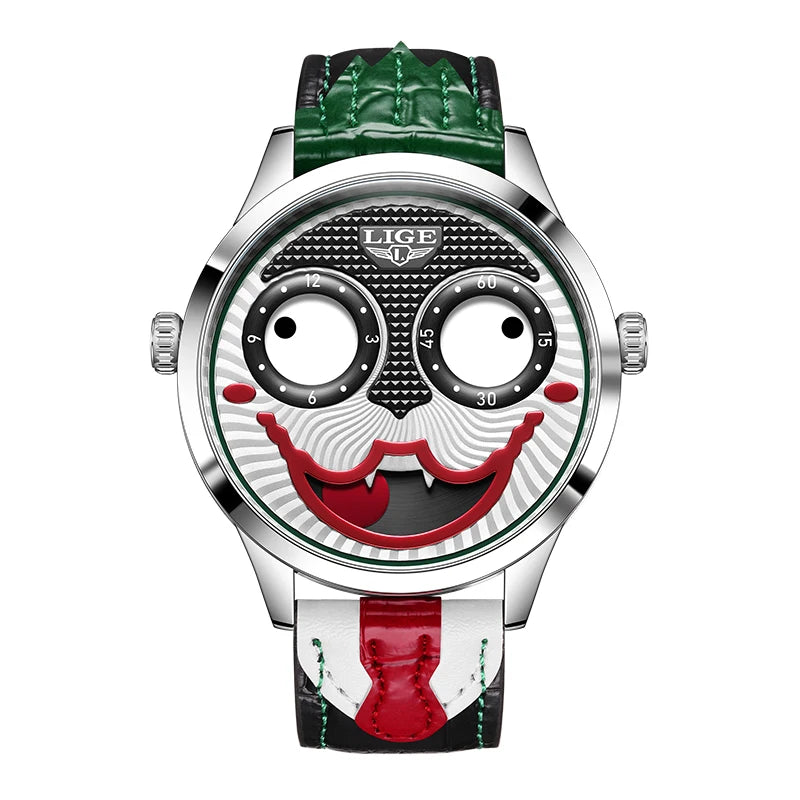 LIGE Joker's Edge - Unique Clown Dial Fashion Statement Watch