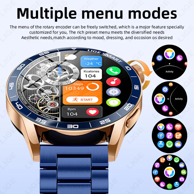 LIGE VoiceLink 2025 - Voice Calling HD Smartwatch IP68 Waterproof