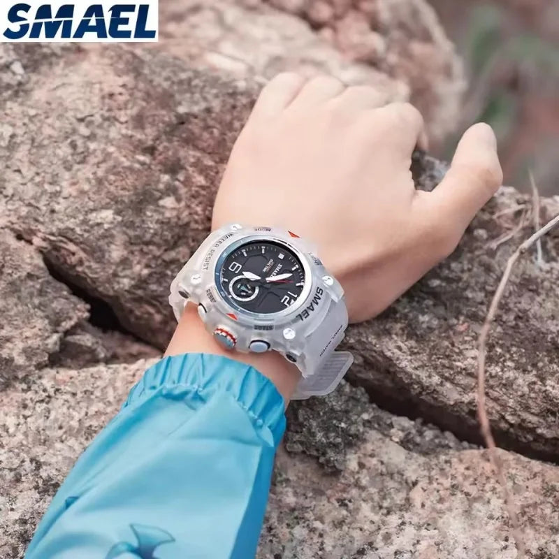 SMAEL Tactical Command 8007 - Military Dual Display Alarm Watch