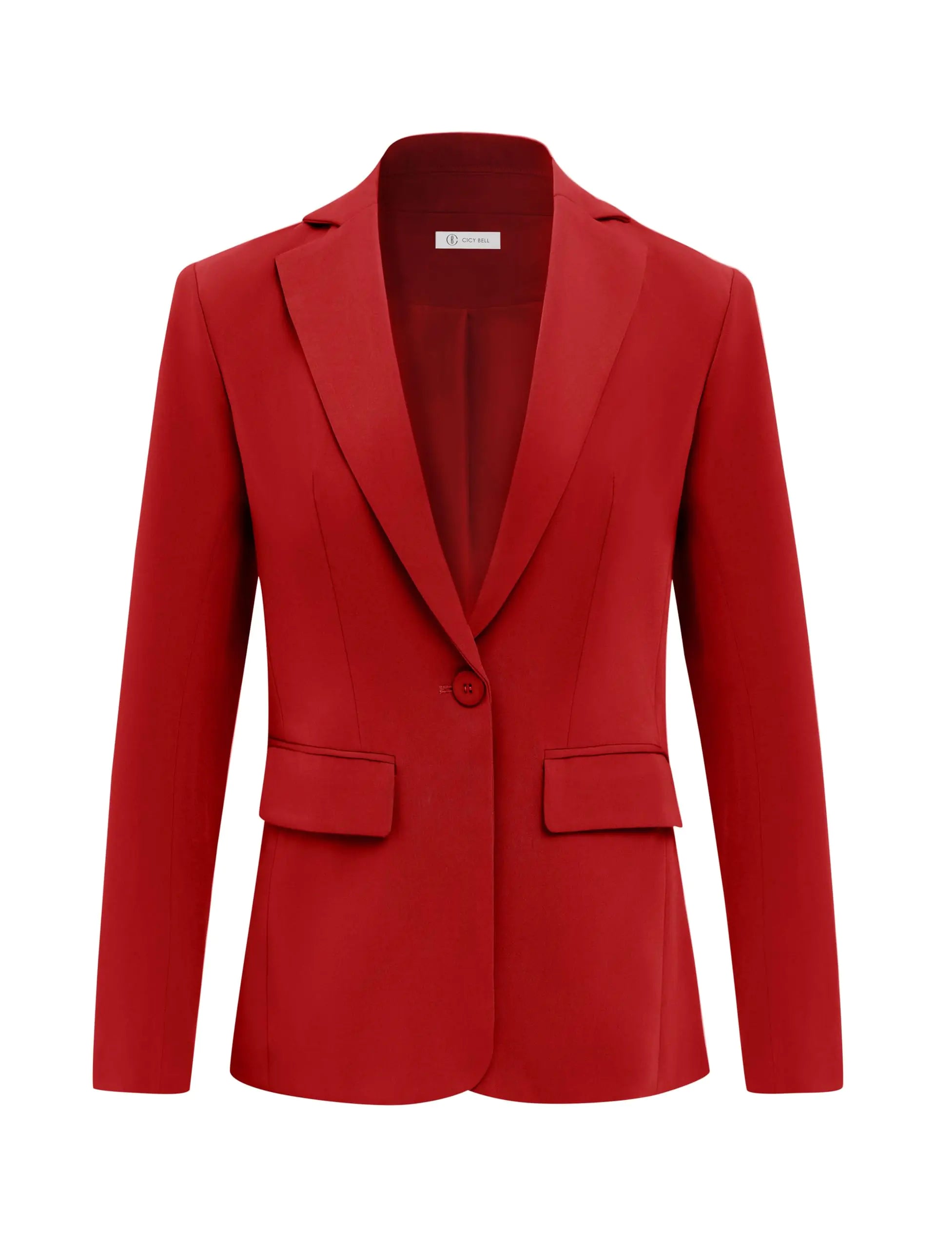 Cicy Bell Women's Open Front Red Blazer