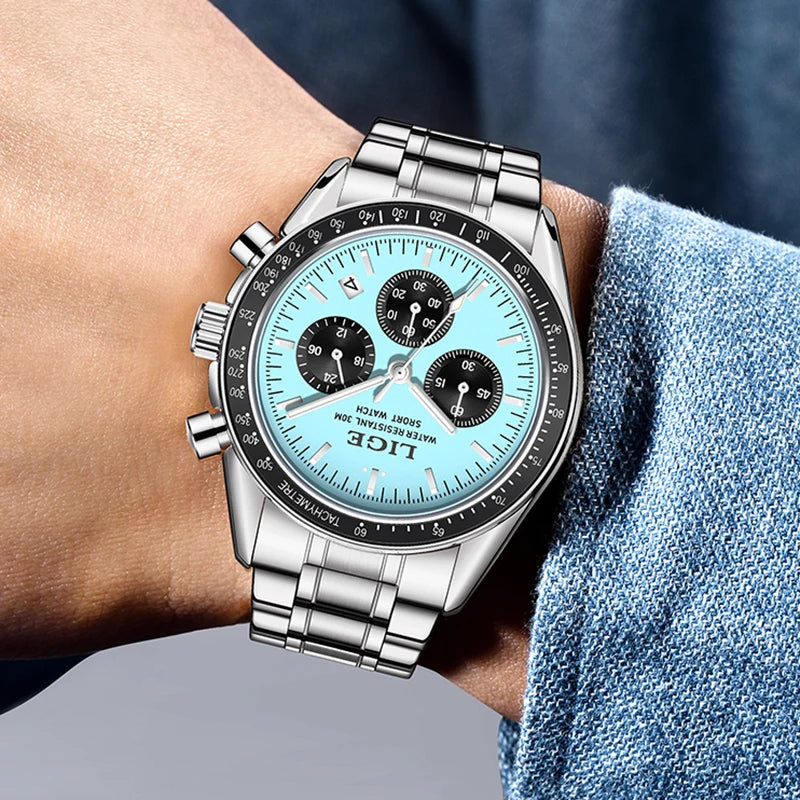 LIGE Titanium Pro - Full Steel Waterproof Business Chronograph