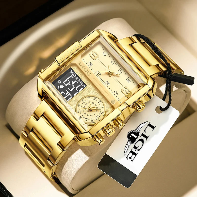 The Square Fusion - Luxury Dual Display Chronograph