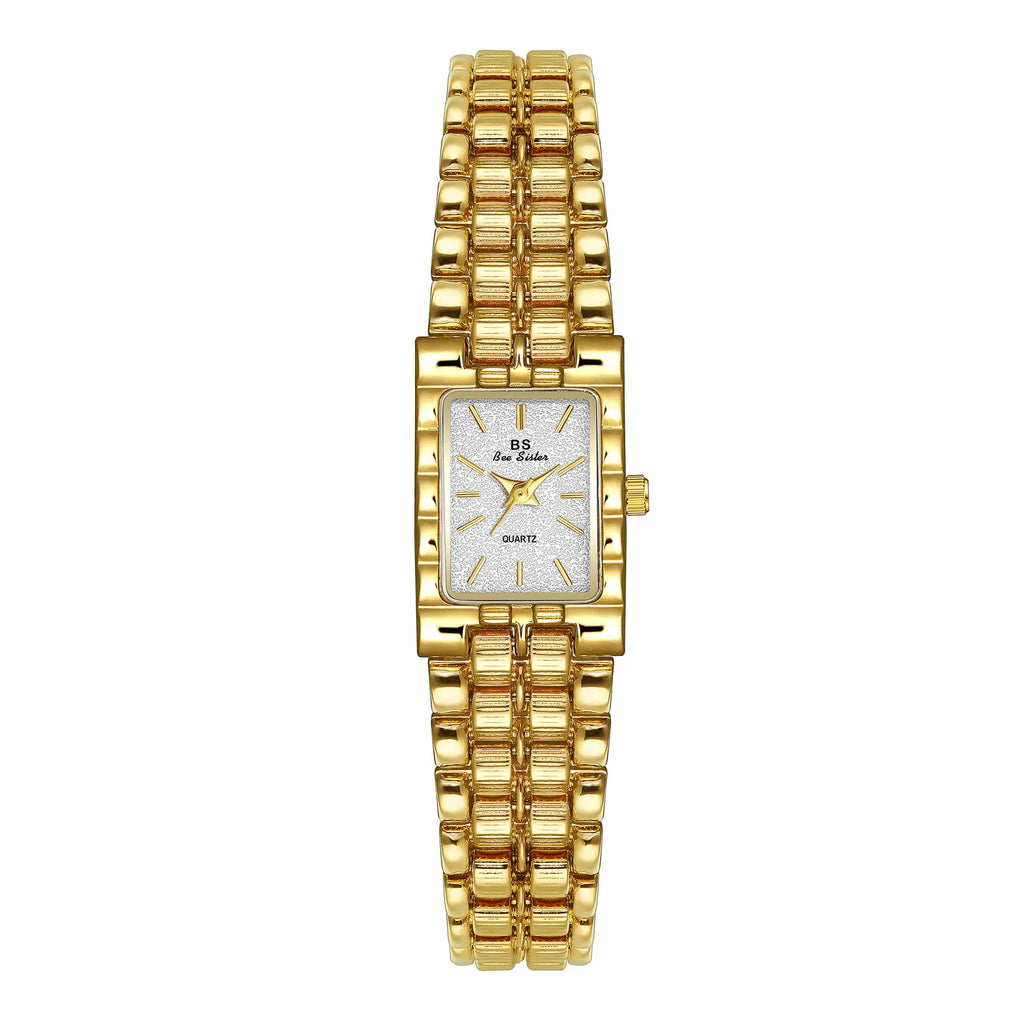 Luxury Ladies' Watch Retro Elegant Gold Silver Small Square Watch High Quality Watchchain Gift Watches For Women