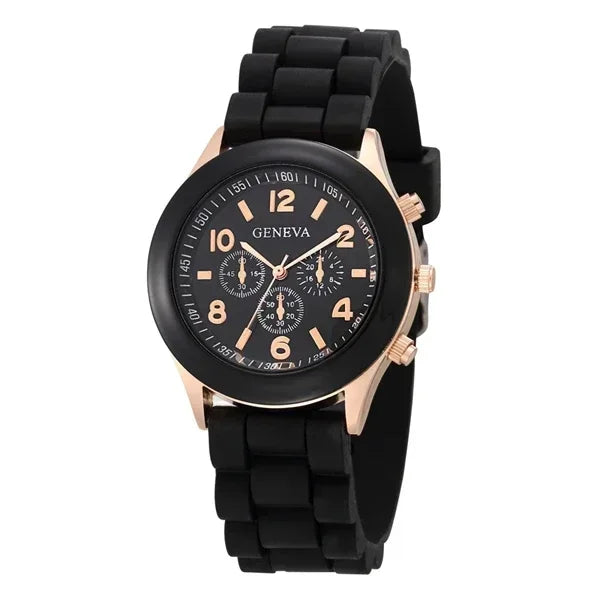 Premium Women's Luxury Quartz Watch - Silicone Strap Fashion Timepiece