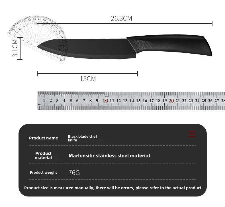 Kitchen Knife Set Chef Knife Black Steel Vegetable Knife Black Fruit Knife Household Kitchen Knife Black Blade
