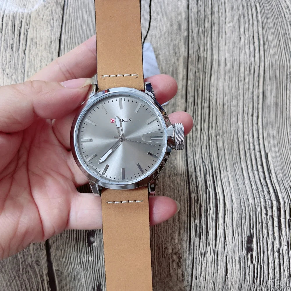 Curren 8208 Men's Big Face Watch - Bold Casual Quartz Timepiece with Steel Band