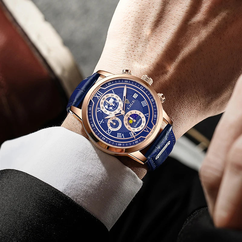 LIGE VersaLux Elite - Luxury Sport-Business Hybrid Chronograph